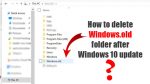 How to delete Windows.old folder after Windows 10 update